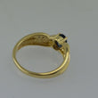 Laden Sie das Bild in den Galerie-Viewer, Vintage Damenring mit Saphir &amp; Diamanten / 375er 9 Karat Gold 54 17,2 mm Ø *
