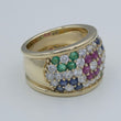 Laden Sie das Bild in den Galerie-Viewer, Damen Ring mit Multi-Edelsteinen &amp;Zirkonia 333er Gold 8 Karat / 53 16,8 mm Ø

