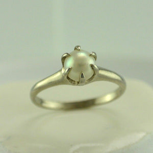 Vintage Damenring mit Perle / 375er 10 Karat Gold 53 16,8 mm Ø *