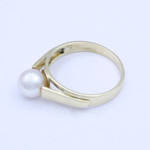 Vintage Damenring mit Perle / 333er - 8 Karat Gelbgold - 56 17,8 mm Ø