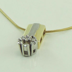 Damen Kette mit Anhänger mit Diamanten 0,35 ct Gelbgold 750er 18 Karat 45 cm