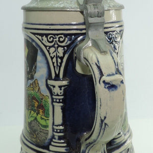 Bierkrug mit Zinndeckel / 0,5 Liter / Gerzit