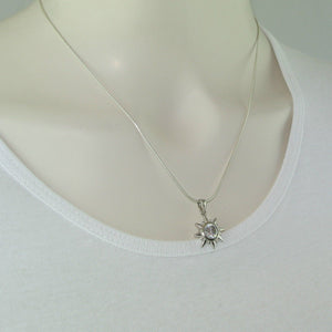 Kette mit Zirkonial-Anhänger / 925er Silber / ca. 46cm