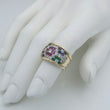Laden Sie das Bild in den Galerie-Viewer, Damen Ring mit Multi-Edelsteinen &amp;Zirkonia 333er Gold 8 Karat / 53 16,8 mm Ø
