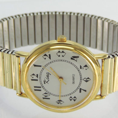 King Herren Armbanduhr Quartz vergoldet