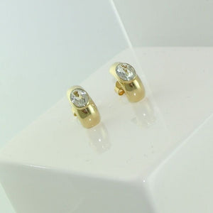 Vintage Ohrringe mit Zirkonia / 333er - 8 Karat Gelbgold