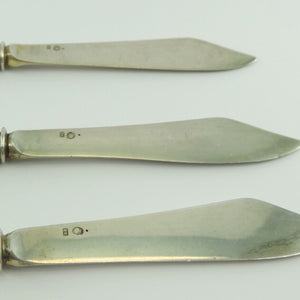 Antike Messer E.K mit Gravur 800er Silber 3 Stück