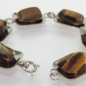 Vintage Armkette mit Tigerauge Metall