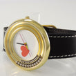 Laden Sie das Bild in den Galerie-Viewer, Damenuhr mit Herz / Quartz / Edelstahl vergoldet &amp; Lederarmband
