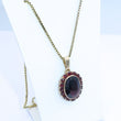 Laden Sie das Bild in den Galerie-Viewer, Vintage Kette &amp; Anhänger mit Granat / 333er 8 Karat Gold 45cm
