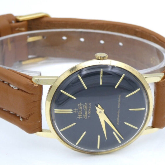 Vintage Helsa Super Flat Herrenuhr Handaufzug Swiss Made Ref.1301