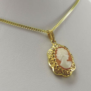 Vintage Kette mit Anhänger Gemme 333er 8 Karat Gold