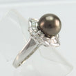 Laden Sie das Bild in den Galerie-Viewer, Vintage Damenring mit Tahiti Perle - 750er 18K Weißgold - ca. 1,70 ct Diamanten*
