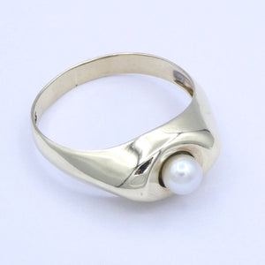 Vintage Damenring mit Perle / 333er - 8 Karat Gelbgold - 55 17,5 mm Ø