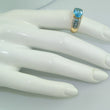Laden Sie das Bild in den Galerie-Viewer, Damenring mit Aquamarin &amp; Diamanten - 375er 9 K Gold 53 16,8 mm Ø *
