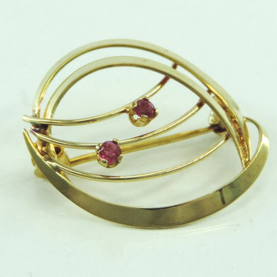 Vintage Brosche mit Rubine 8 Karat 333er Gold
