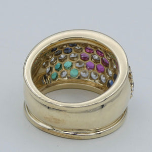Damen Ring mit Multi-Edelsteinen &Zirkonia 333er Gold 8 Karat / 53 16,8 mm Ø