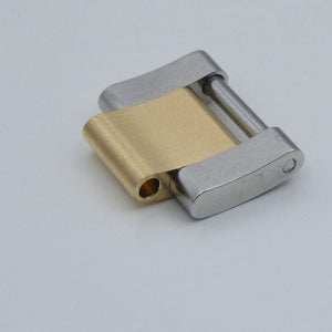 ROLEX GLIED VERLÄNGERUNGSGLIED EDELSTAHL & 18 KARAT GOLD FÜR QYSTERARMBAND 12 mm