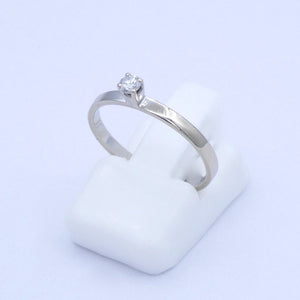 Damenring 585er - 14 Karat Weißgold mit Diamant ca.0.05 ct. 49 15,6 mm Ø