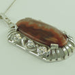 Laden Sie das Bild in den Galerie-Viewer, Vintage Damen 835er Silber Kette mit Achat Anhänger
