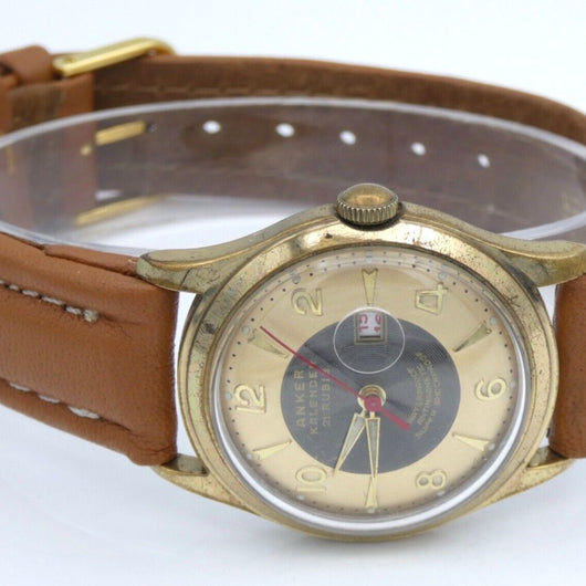 Vintage Anker Kalender 21 Rubis Herrenuhr Handaufzug Swiss Made