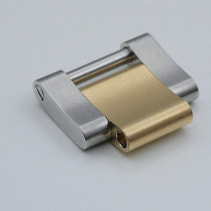 ROLEX GLIED VERLÄNGERUNGSGLIED EDELSTAHL & 18 KARAT GOLD FÜR QYSTERARMBAND 12 mm
