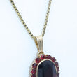Laden Sie das Bild in den Galerie-Viewer, Vintage Kette &amp; Anhänger mit Granat / 333er 8 Karat Gold 45cm
