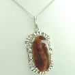 Laden Sie das Bild in den Galerie-Viewer, Vintage Damen 835er Silber Kette mit Achat Anhänger
