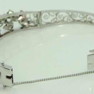 Damen Armreif Nickel & Silber mit Saphire ca. 0.50 ct und Diamanten ca. 18 ct