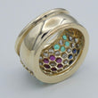 Laden Sie das Bild in den Galerie-Viewer, Damen Ring mit Multi-Edelsteinen &amp;Zirkonia 333er Gold 8 Karat / 53 16,8 mm Ø
