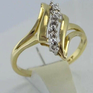 Vintage Damenring mit Diamanten / 375er Gold 9 Karat / 53 16,8 mm Ø *