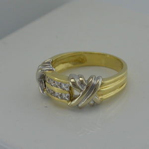 Vintage Damenring mit Zirkonia / 750er 18 Karat Gold - 55 17,5 mm Ø *
