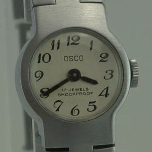 OSCO - 17 Jewels Shockproof - Damenarmbanduhr / Handaufzug / Edelstahl