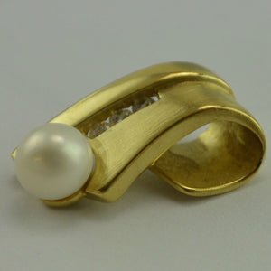 Vintage Anhänger mit Zirkonia & Perle / 333er - 8 Karat Gold ohne Kette