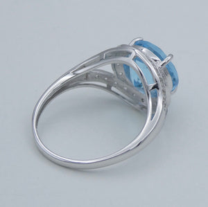 Damen Ring Topas & Zirkonia 375er - 9 K Gold Gr. 56 17,8 mm Ø Wie Neu!