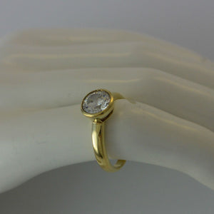 Solitär-Ring - mit Zirkonia / 925er Silber - vergoldet