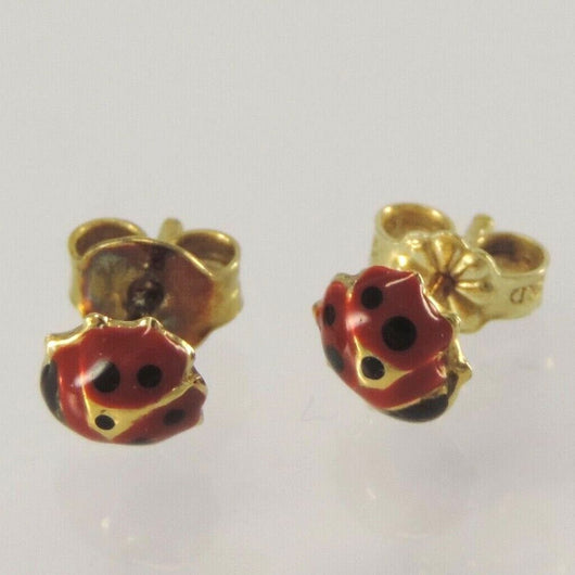 Vintage Kinder Ohrstecker Mai Käfer 375er - 9 Karat Gelbgold