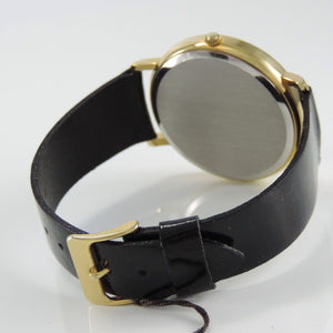 Damenuhr mit Herz / Quartz / Edelstahl vergoldet & Lederarmband / Regent