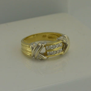 Vintage Damenring mit Zirkonia / 750er 18 Karat Gold - 55 17,5 mm Ø *