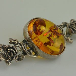 Vintage Broschen mit Bernstein 800er Silber