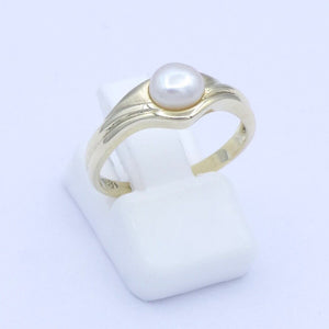 Vintage Damenring mit Perle / 333er - 8 Karat Gelbgold - 52 16,5 mm Ø