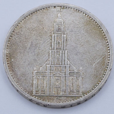 Drittes Reich 5 Reichsmark Silbermünze 1934 E Garnisonkirche