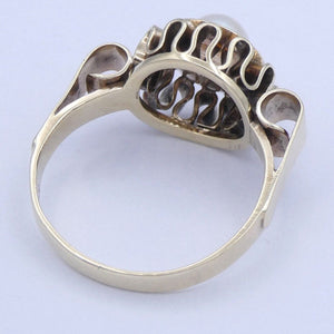 Vintage Damenring 333er 8 K Gold mit Perle - 50 15,9 mm Ø *