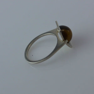 Silberring mit Tigerauge Damen / 835er Silber