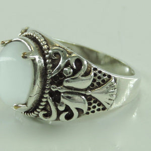Vintage Damenring mit Mondstein / 925er Silber/ 60 19,1 mm Ø