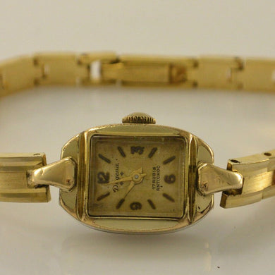 Dugena Damenuhr 17 Rubis Antichoc vergoldet Walzgold-Double / Handaufzug