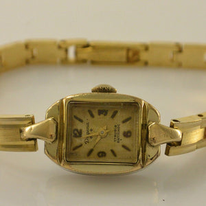 Dugena Damenuhr 17 Rubis Antichoc vergoldet Walzgold-Double / Handaufzug