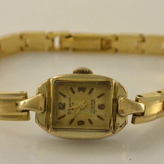 Dugena Damenuhr 17 Rubis Antichoc vergoldet Walzgold-Double / Handaufzug