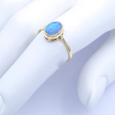 Vintage Damenring mit Voll-Opal 585er 14 Karat - 57 18,1 mm Ø *
