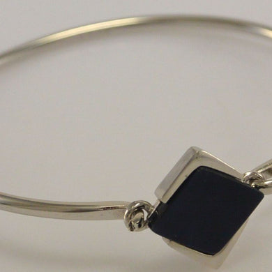 Armreif / 835er Silber / ⌀ 4,3 cm / Onyx